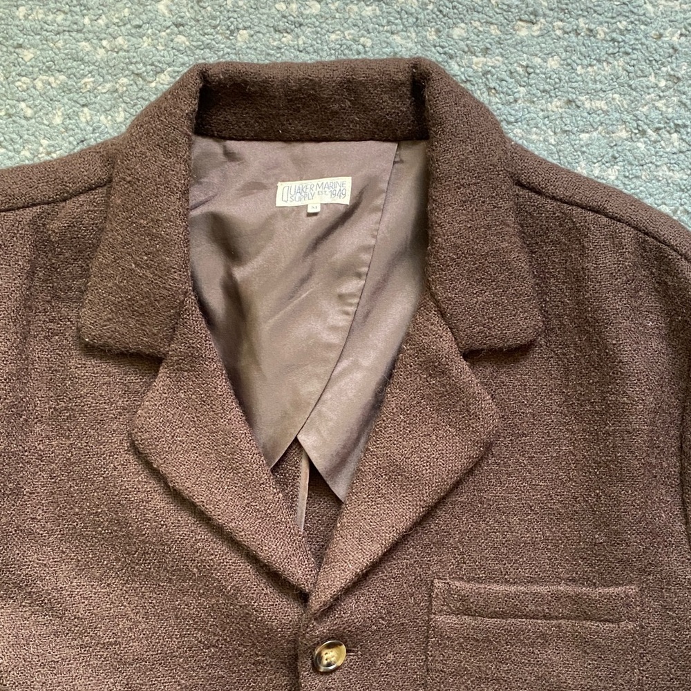 Quaker Marine Men's Dark Brown Wool Loafer Jacket M - Picture 2 of 13